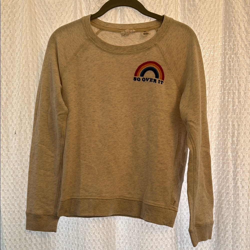 Levi's Gray Crewneck Sweater with Retro Rainbow Detail